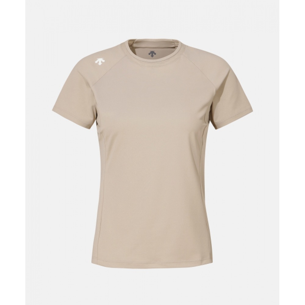 デサント女性用スリムフィットショートスリーブ Tシャツブラウン SR322PTS71