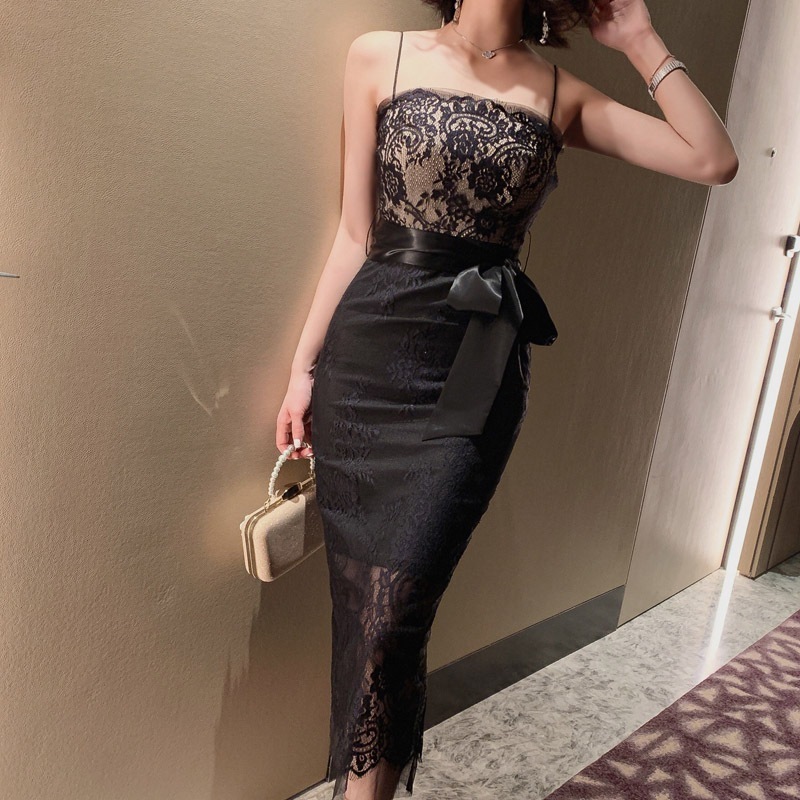 キャミワンピースセクシーワンピース婦人服スリットネックオフショルダータイレーススリングスカート 5,472円