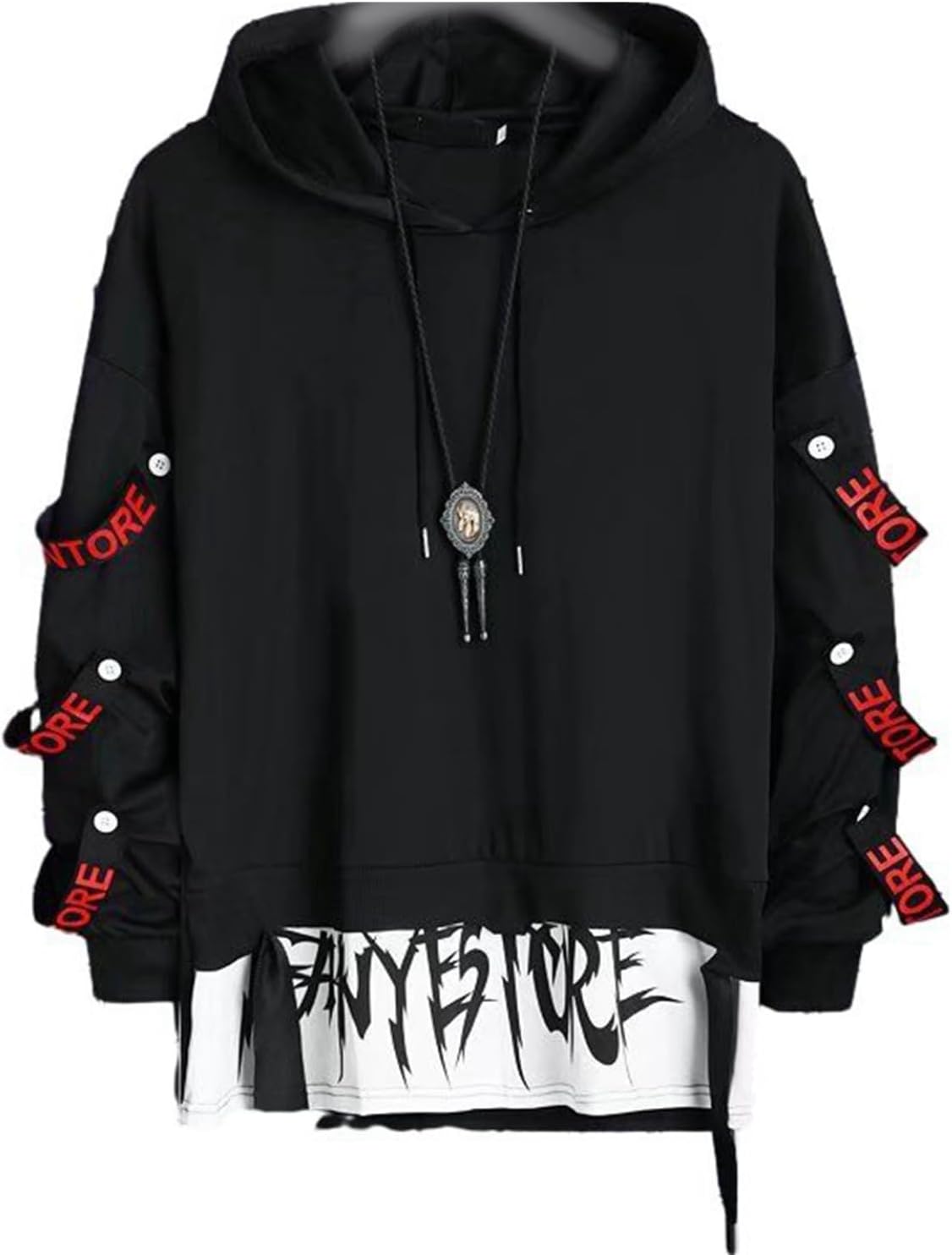 パーカー メンズ 秋服 長袖 プルオーバー フードパーカー ストラップ レイヤード風 フーディ 厚手 ヒップホップ プルパーカー おしゃれ スウェット カジュアル ストリート 散歩 贈り物