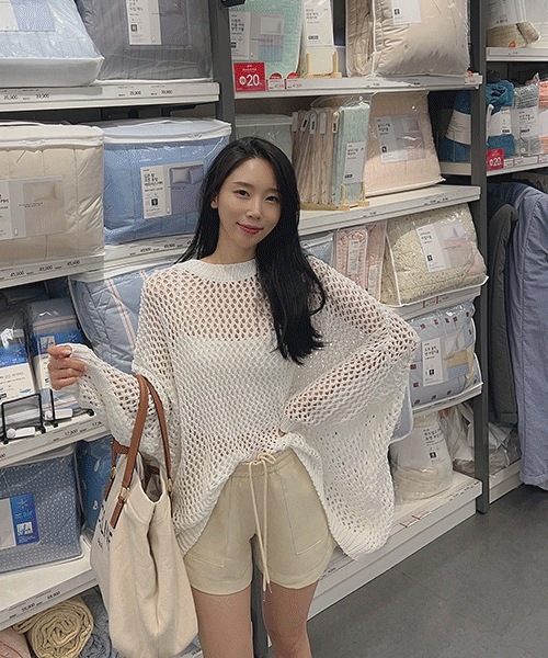 クルー ルーズ メッシュ ニット(4color)