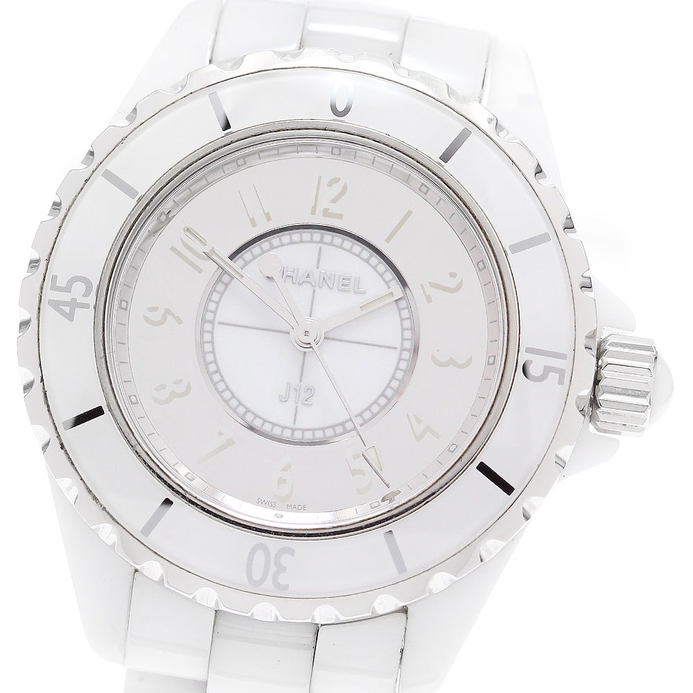 シャネル CHANEL H4861 J12 ミラー 白セラミック クォーツ レディース _878202【中古】