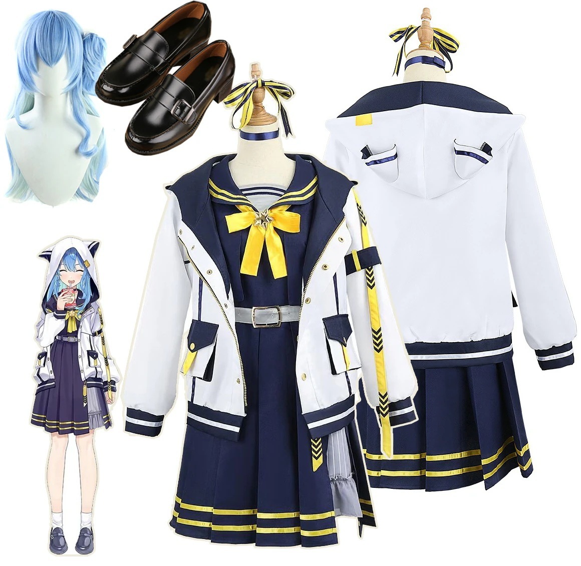 【一部分3日内出荷】コスプレ ハロウィン コスチューム変装 パーティ イベント クリスマス 変装 バーチャルYouTuber 追加可能 靴 ウィッグ 衣装 コスプレ すいせい ほしまち 星街すいせい