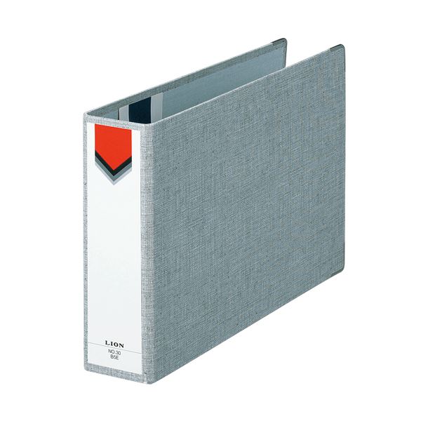 (まとめ) ライオン事務器 スモールファイルB5ヨコ 2穴 270枚収容 背幅60mm グレー No.30-B5E 1冊 (×10セット)