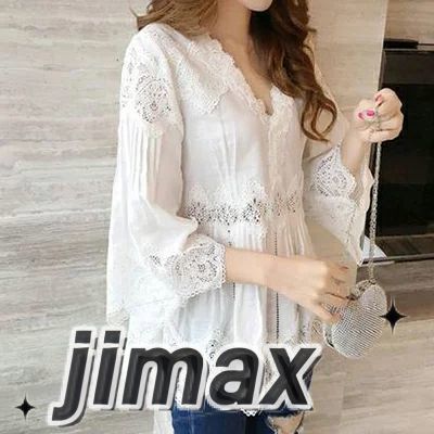 トップス レディース きれいめ カジュアル おしゃれ 袖あり レース コットン ブラウス ホワイト シャツ 白 綿 涼しげ 薄手 カットソー 七分袖 半袖 上品 韓国 コーデ 春 夏 秋 20代 3