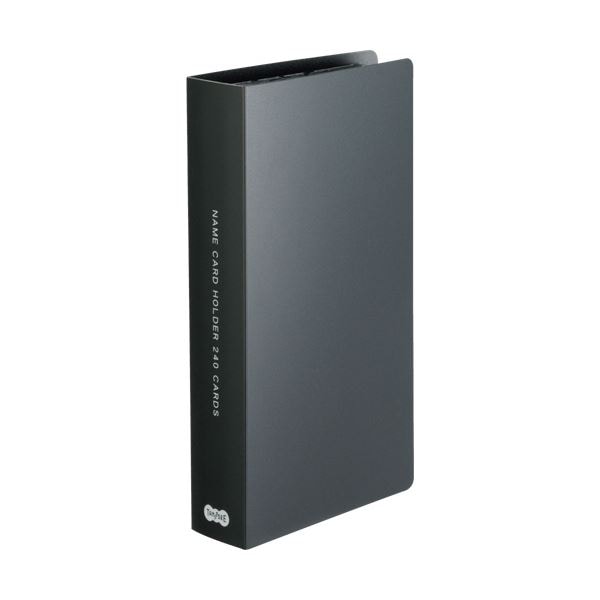 （まとめ）TANOSEE 名刺ホルダー 固定式コンパクト 240名用 ヨコ入れ ブラック 1冊 (×20セット)