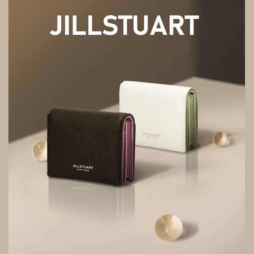 アクリルボール ロゴ配色 本革 二つ折り財布 2色展開 韓国人気 レディース シンプル おしゃれ トレンド