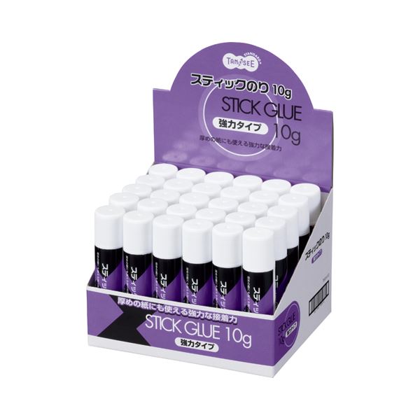 （まとめ） TANOSEE スティックのり 強力タイプ 10g 1セット（30本） (×2セット)