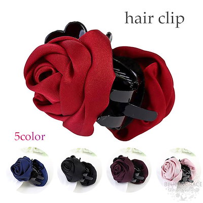 Qoo10] バンスクリップ バラ 薔薇 ヘアクリップ