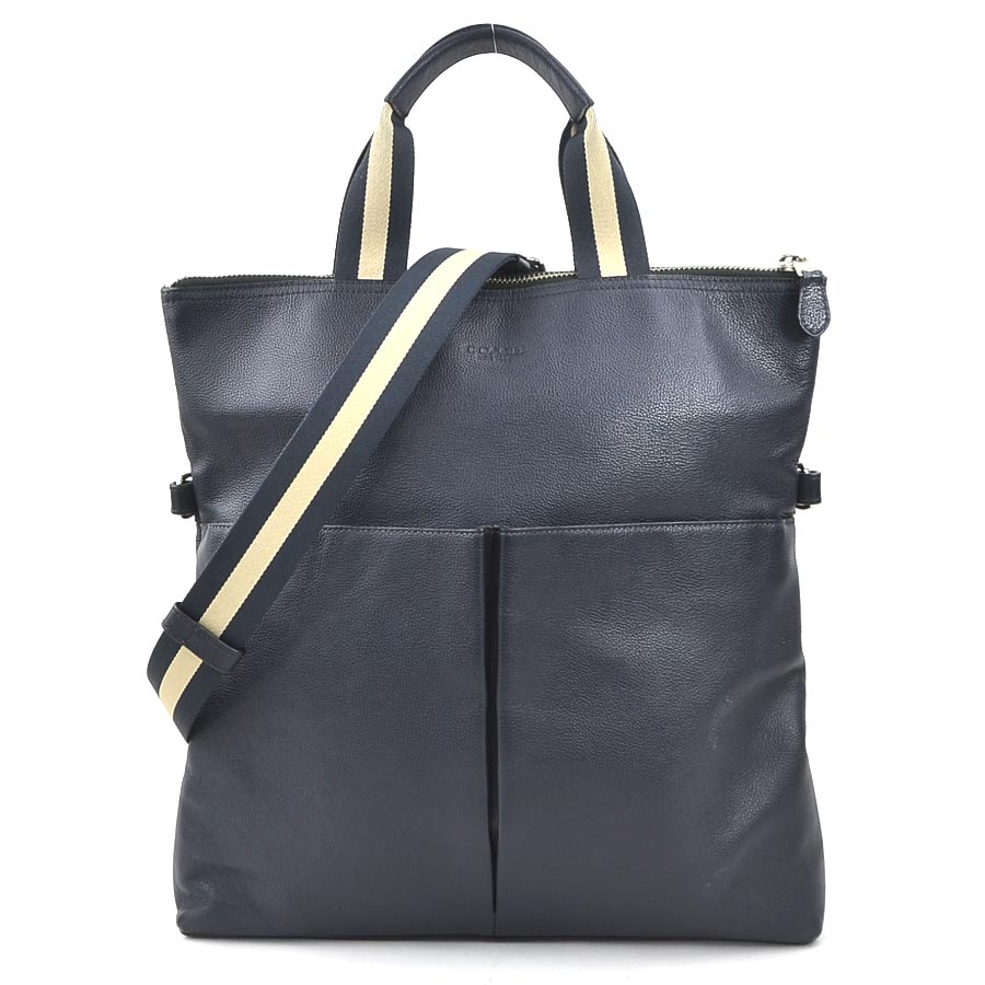 コーチ COACH ハンドバッグ ショルダーバッグ レザー ネイビー メンズ h31031k