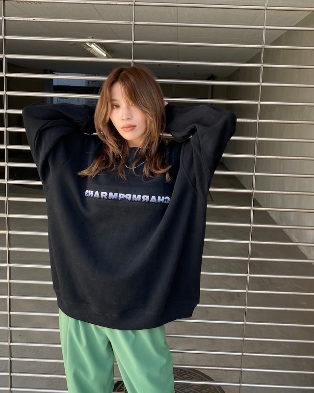 Front logo over knit sweat