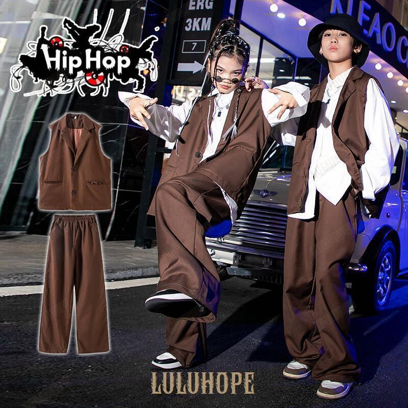 キッズダンス衣装 ヒップホップ HIPHOP 上下セットアップ ベスト シャツ パンツ 子供 男の子 女の子 ガールズ ジャズダンス ステージ衣装 練習着 応援団 演出服