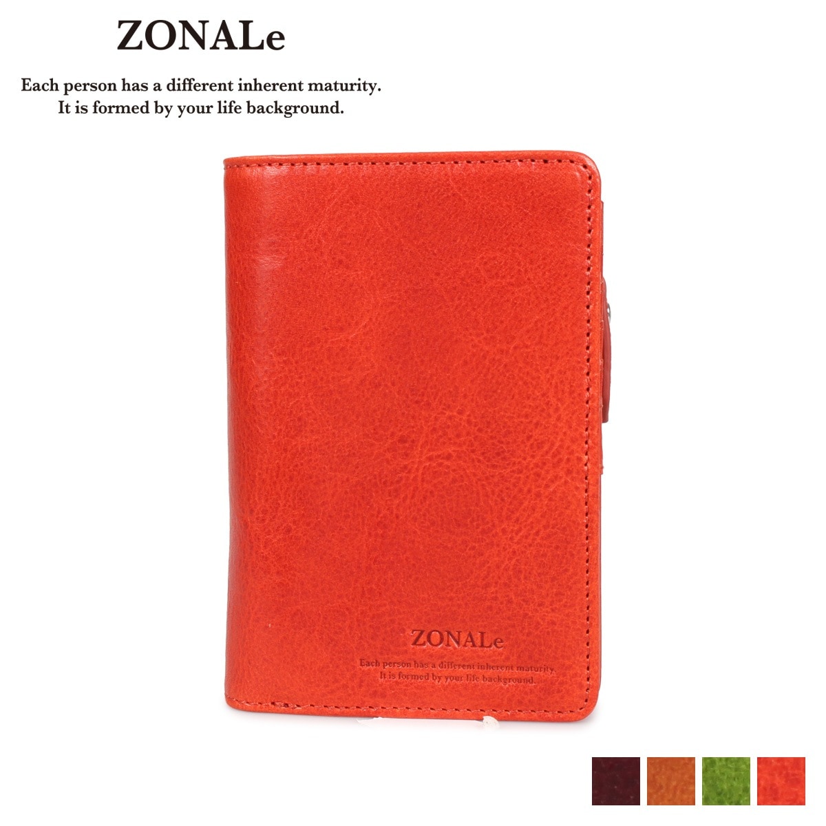 財布 二つ折り メンズ 本革 RENZINA ブラウン キャメル グリーン