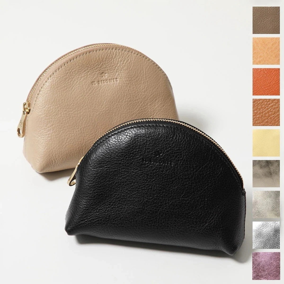 IL BISONTE イルビゾンテ ポーチ SCA099 PV0001 PV0012 レディース レザー 小物入れ ミニポーチ アイコンロゴ カラー11色