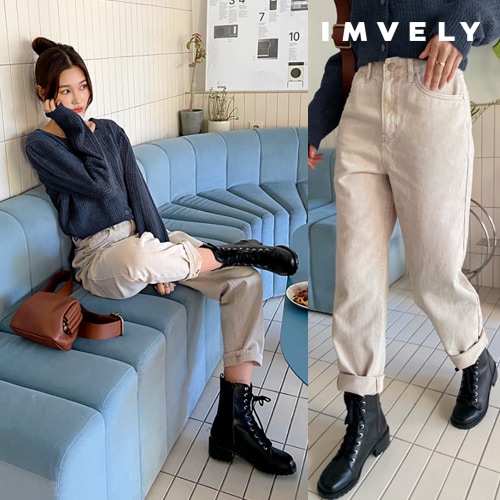 [IMVELY イムブリー公式] ベーシックウォッシュコットンパンツ 韓国ファッション