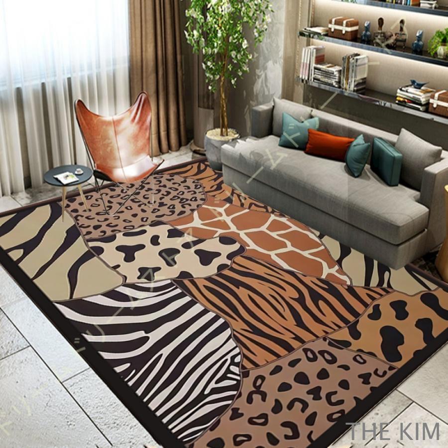 アニマル柄 ラグ レオパード ゼブラ柄 ラグマット カーペット 吸水 速乾 デザインラグ リビング 居間 部屋 動物柄 ヒョウ柄 豹柄 シマウマ柄 縞馬柄 おしゃれ 5,176円