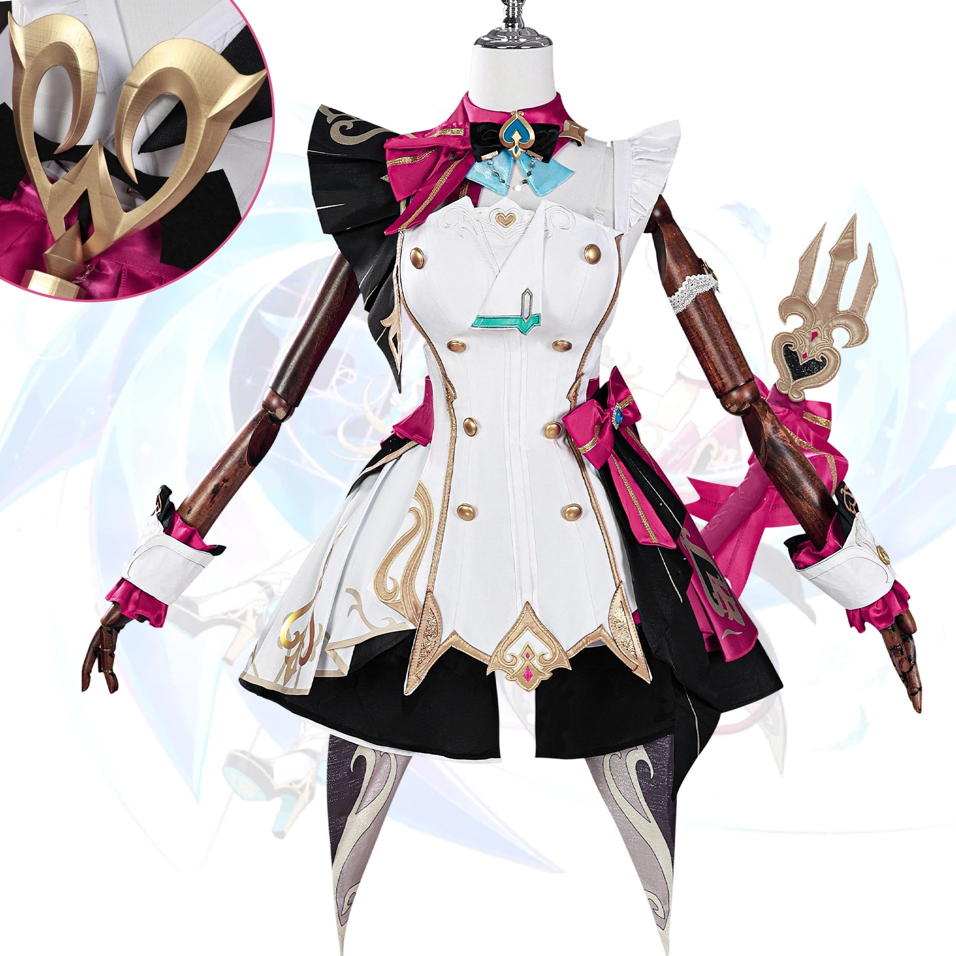 【2025限定SALE】原神風 アンフィーススタイル コスプレ衣装 3Dプリントドレスセット (帽子/かつら/靴付き）（非公式）