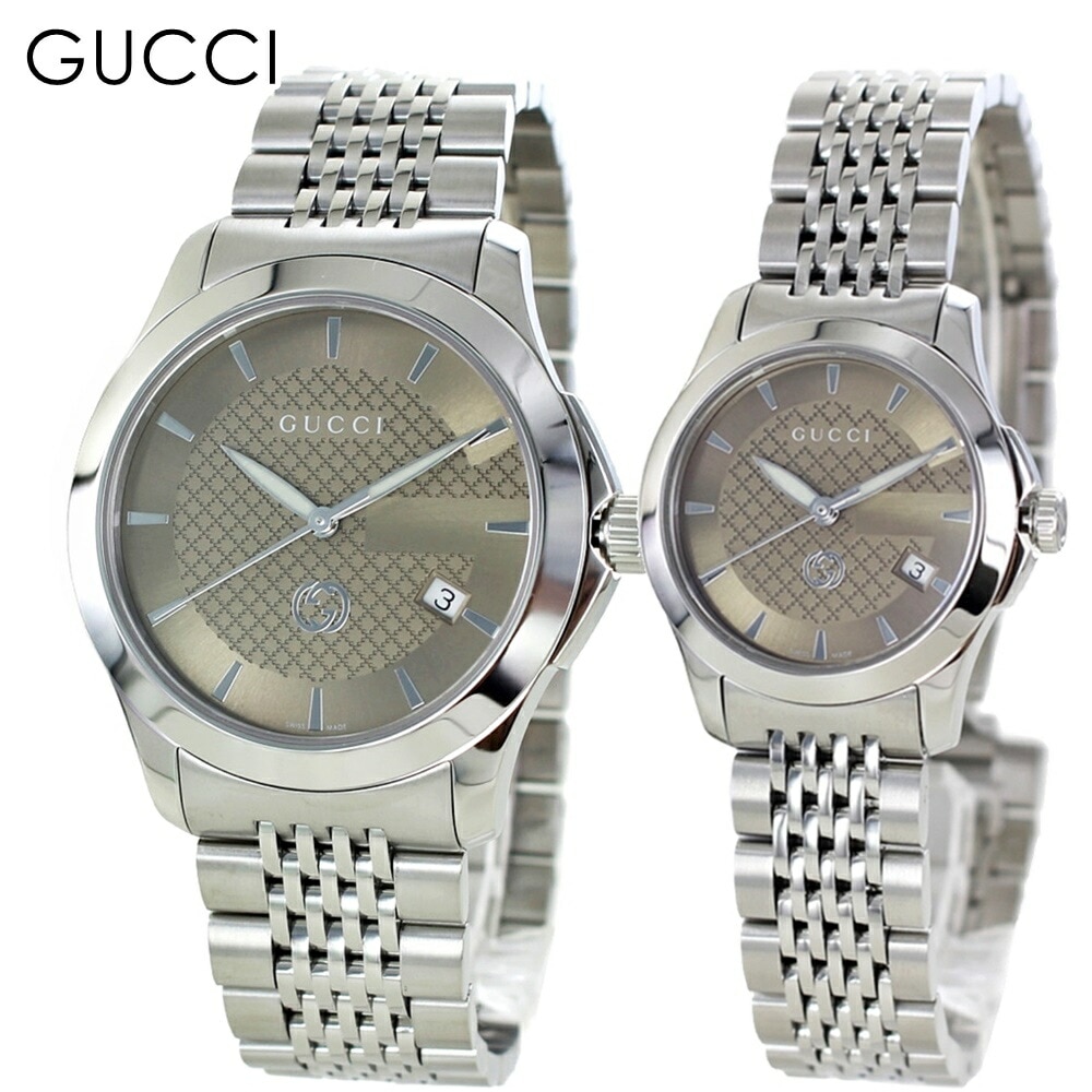 ペアウォッチ 婚約 結婚祝い 結婚記念日 プレゼント グッチ 腕時計 手表 夫婦 高級 GUCCI 時計 Gタイムレス メンズ レディース カップル ペア ギフト 贈り物 ya1264107ya126