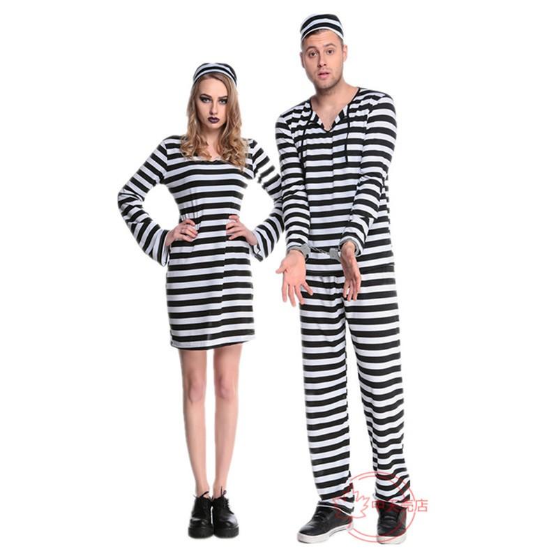【激安開催！】コスプレ衣装 COSPLAY ボーダー柄 恋人用 セクシー 囚人 コスチューム キャラクター服 パフォーマンス用 Halloween パーティー仮装 ステージ用具