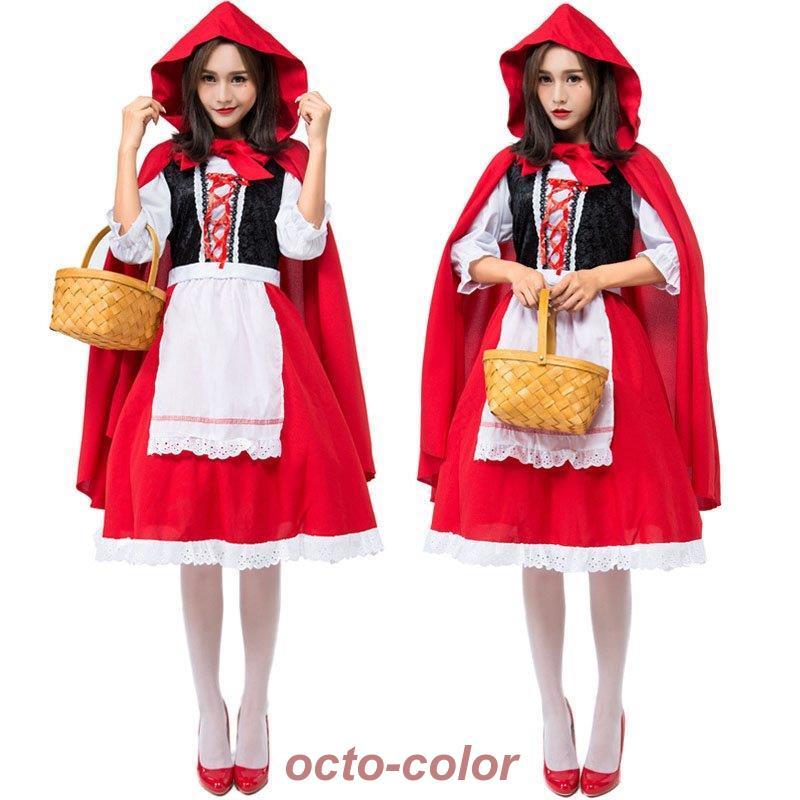 2025新作人気ハロウィン 赤ずきん 赤頭巾 赤ずきんちゃん Halloween ハロウィン コスチューム コスプレ ハロウイン衣装 仮装 レースクイーン コス 　演出 仮装服