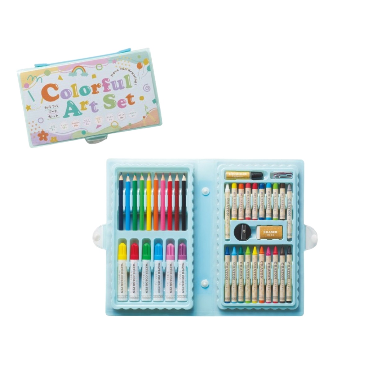 48個セット カラフルアートセット ステーショナリー 文房具 子供会 景品 イベント ノベルティ プチギフト 参加賞 学校 幼稚園 保育園 記念品 誕生日会