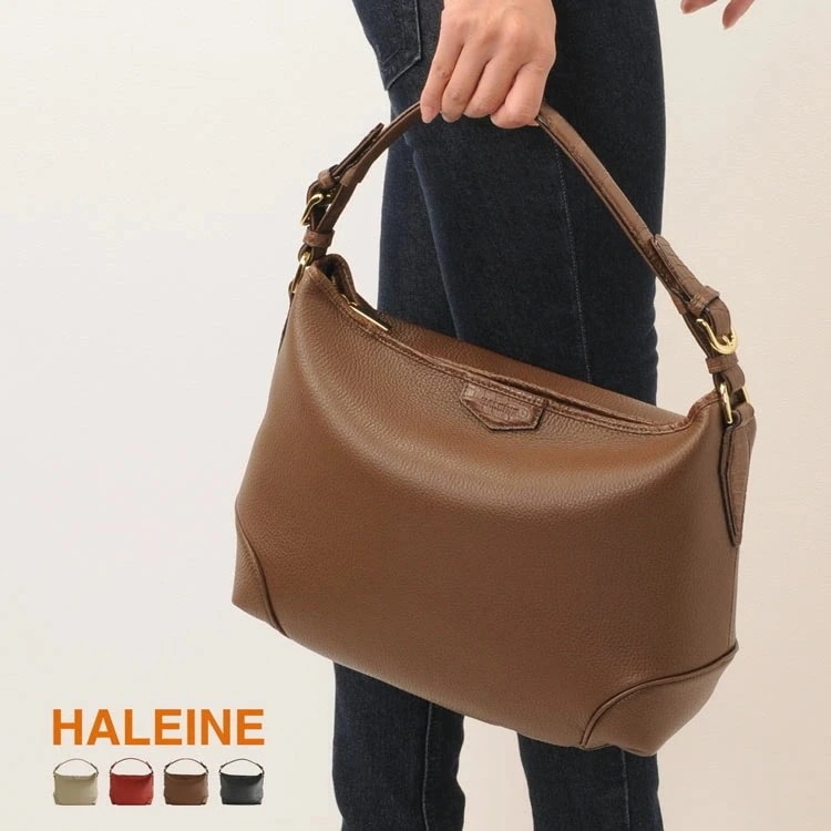 [HALEINE]イタリア牛革＆クロコダイルレザーハンドバッグ