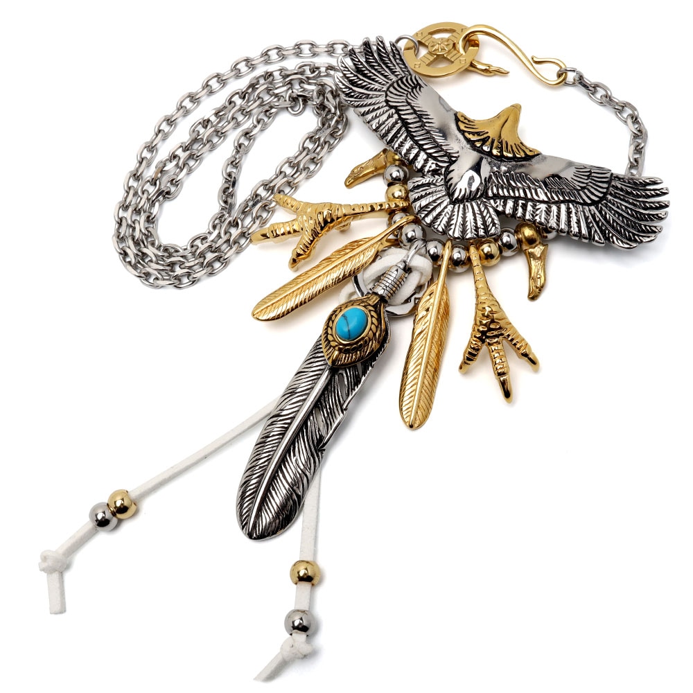 ステンレス製 完成度の高い イーグルネックレス [ct075]