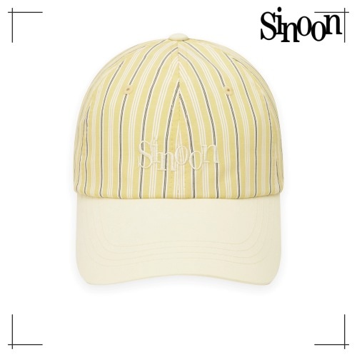 SINOON キャップ Stripe Cap (Yellow) シヌーン 韓国ファッション