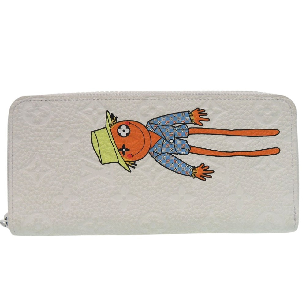 美品 ジッピーウォレット ヴェルティカル LVフレンド モノグラム M80337 長財布 レザー/レザー ホワイト LV 0754【中古】 ユニセックス