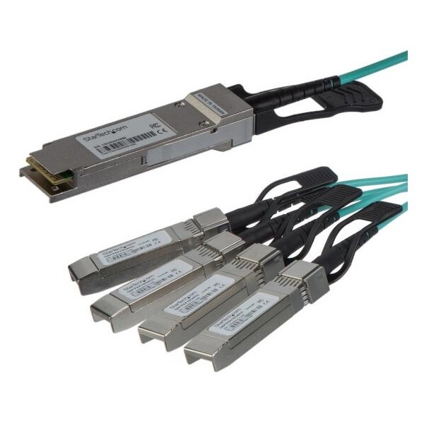 StarTech QSFP4X10AO15 Cisco製品互換AOCブレークアウトケーブル 15m メーカー直送