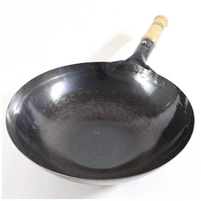 カンダ　kan 鉄打出木柄片手中華鍋 30cm　001057