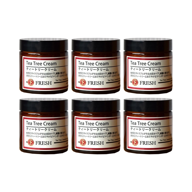 ティートリークリーム 60g 6個セット スキンケア 保湿クリーム 合成香料・合成着色料不使用 日本製 ハンドクリーム 手荒れ 虫刺され