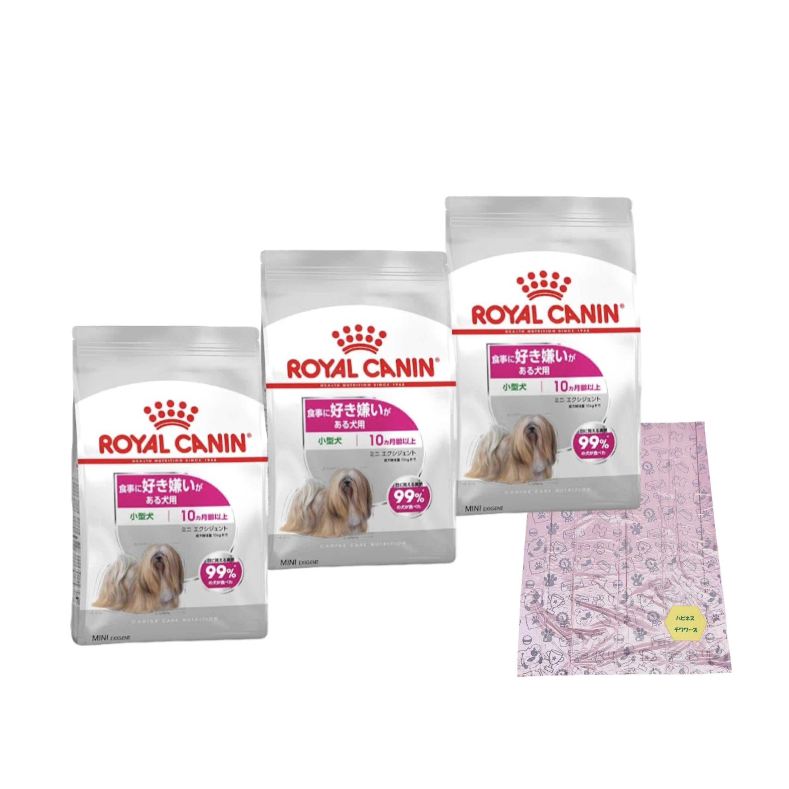 ロイヤルカナン ミニ エクシジェント 800g 3個 （ 食事に好き嫌いがある犬用 小型犬 ） + 特製うんち処理袋10枚 セット商品