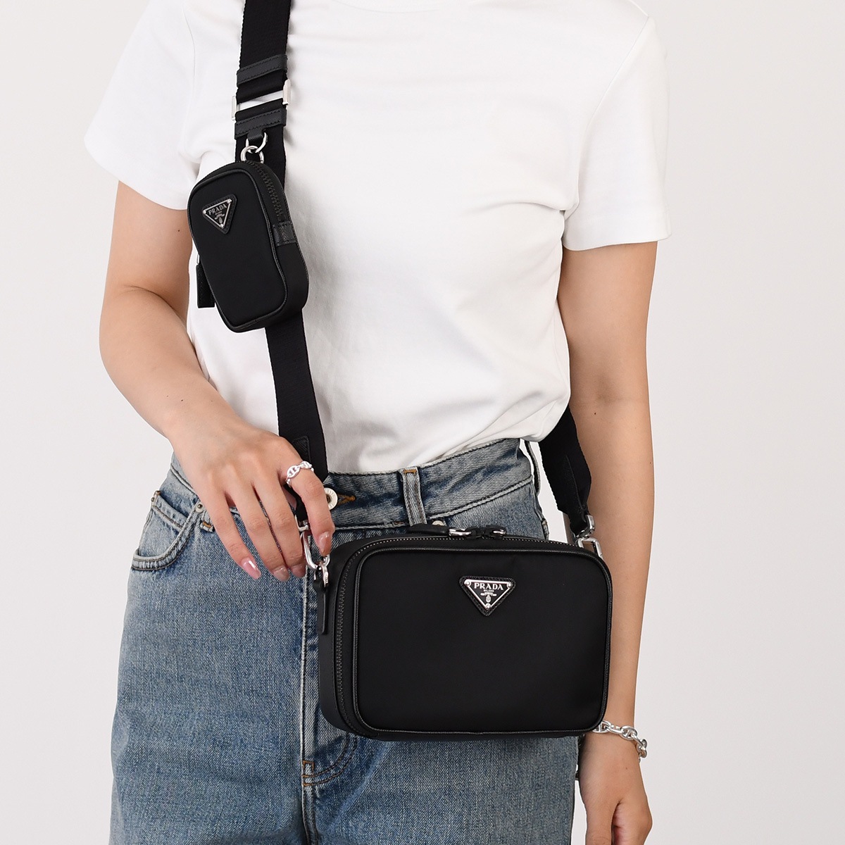 バッグ Re-Nylon サフィアーノバッグ 2VH070 2DMH ユニセックス レディース NERO ブラック 黒 シンプル 無地 ギフト おすすめ
