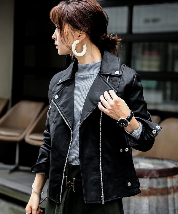 noen フェイクレザージャケット M ブラック