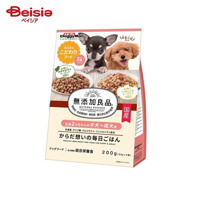 ドギーマンハヤシ ドギーマン 無添加良品 からだ想いの毎日ごはん 子犬～成犬用 200g(50g×4袋)×12個 ペット