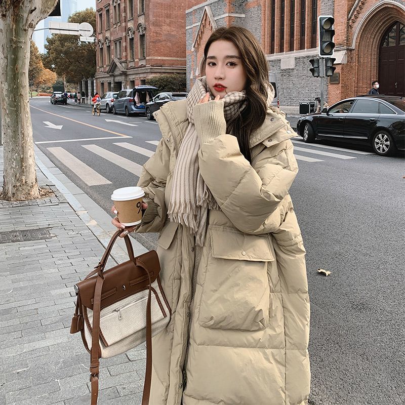 レディースファッション 冬服 ロングコート 韓国 ゆったり 百掛け 厚手 綿入れ フード付きアウター カジュアル 保温 中綿コート ジャケット