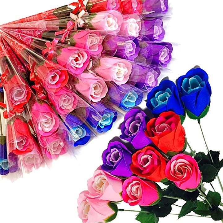 ラッピング済 バラ ソープ プチギフト ミックスカラー ＳＷ758(32本)