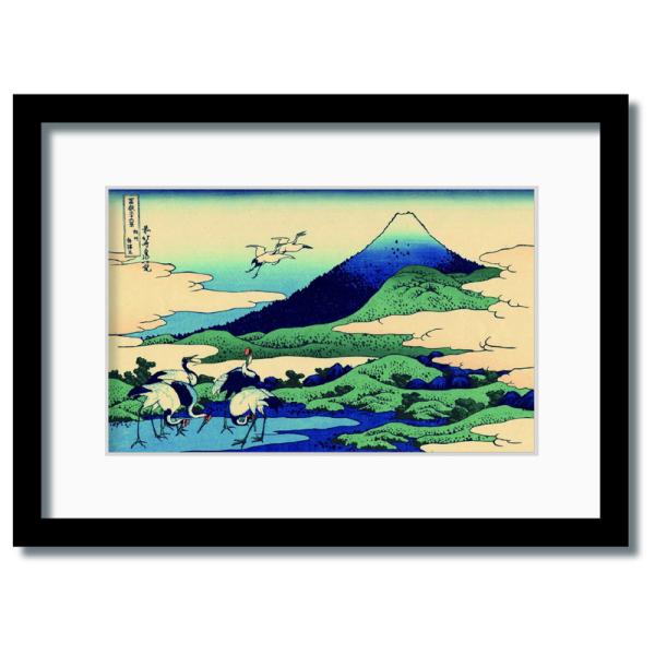 ファブリックパネル アートフレーム 日本風 和 江戸 壁掛け ウォールデコレーション 浮世絵 葛飾北斎 富嶽三十六景 相州梅沢左 440x317mm