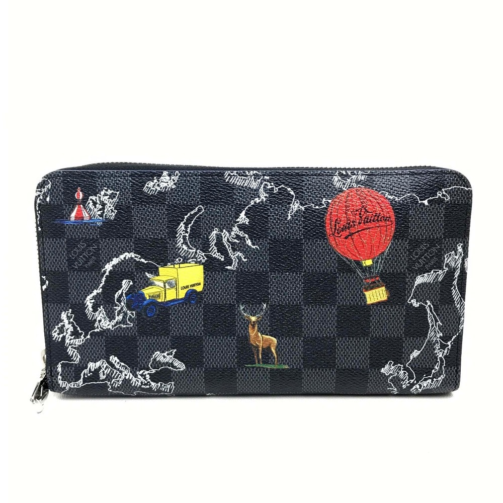 長財布 N40204 ジッピーオーガナイザーNM ダミエグラフィット ラウンドファスナー ダミエグラフィットキャンバス ブラック