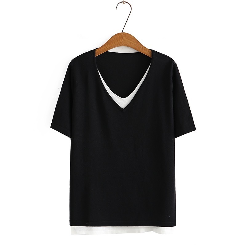 トップス Tシャツ ミディアム丈 袖あり 半袖 Vネック ストレート 大人可愛い シンプル カジュアル おしゃれ ラフ スポーティー 柄 ボーダー 春 夏 2022 20代 30代 40代 レディース