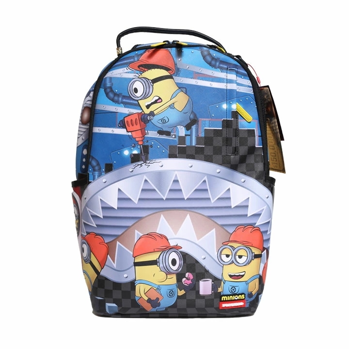 SPRAY GROUND × ミニオンズ リュック バックパック レザー 大きめ 大容量 高機能 メンズ レディース 黒 大きいサイズ 限定 コラボ 公式