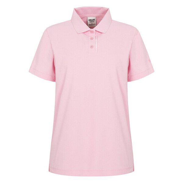 女性夏のアウトドア半袖冷感ウエストストリングLD PK襟Tシャツライトピン_CC