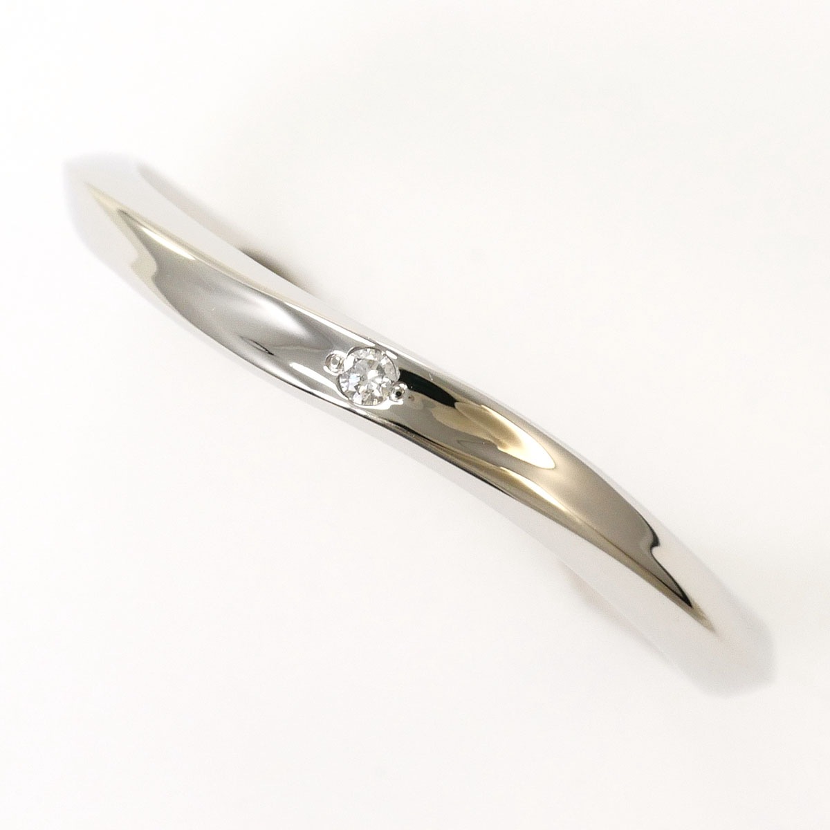 テイクアップ PT585 プラチナ リング・指輪 11号 ダイヤモンド 0.008ct 総重量約2.2g ジュエリー 中古