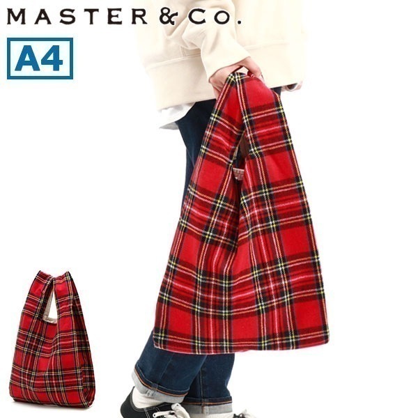 トートバッグ A4 小さめ 小さい 縦型 軽量 軽い 通学 旅行 トート バッグ エコバッグ 折りたたみ TARTAN CHECK ECOBAG S MC1392