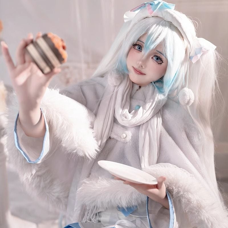 初音ミク雪初音2024cos服三越百貨連動フルセットコスプレ女性アニメc服