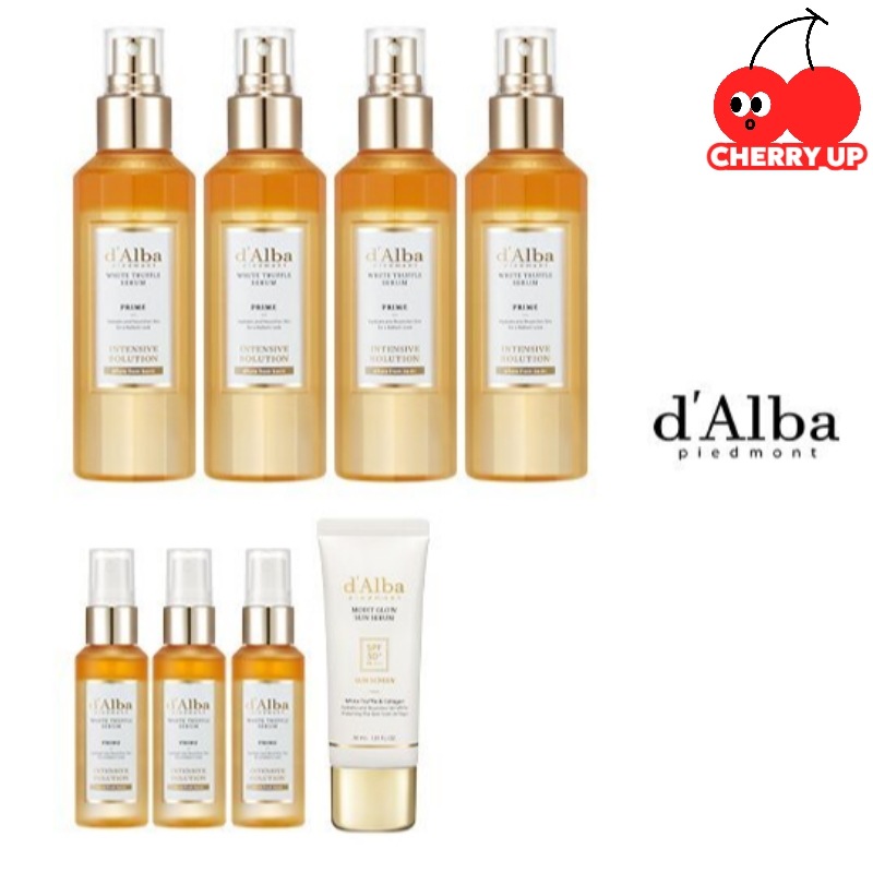 【ミスト4+3+サンセラムセット】ダルバ ホワイトトリュフ プライムインテンシブセラム 100ml×4本＋50ml×3本＋サンセラム 30ml保湿栄養弾力/ハリ光彩ツヤ霧噴射ミスト美容液化粧水大容量セ