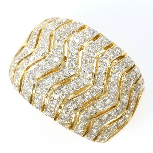 K18 18金 YG リング 指輪 13.5号 ダイヤ 0.70 カード鑑別書 ジュエリー 中古