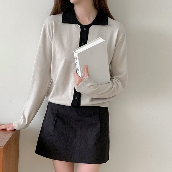 女子 春 秋 冬 フィットが きれいな スパン カラー 配色 ニット Tシャツ 季節の変わり目 楽な インナーTシャツ