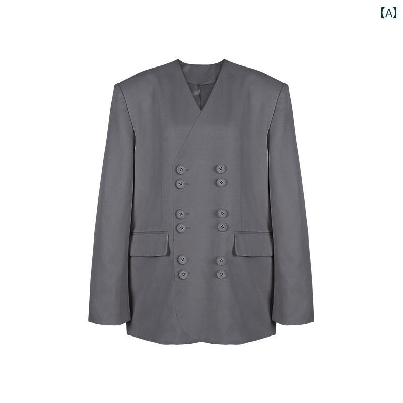 スーツ　ジャケット　カジュアル Xinlei Lin 春夏 リヨセル サマー クール スキン ピンク グレーノー カラー プロ ファイル スーツ 5,639円