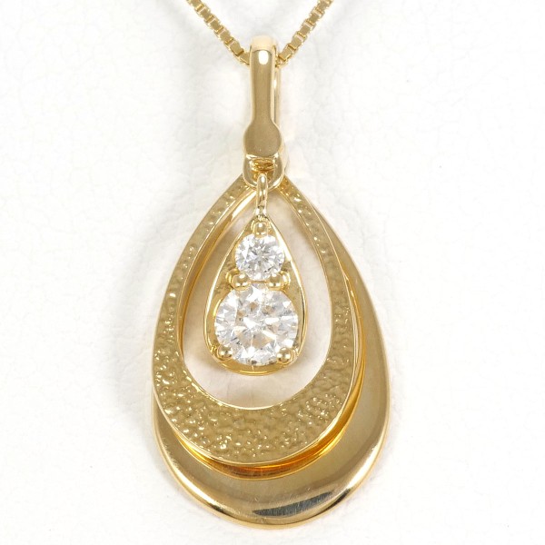 K18 18金 YG イエローゴールド ネックレス ダイヤ 0.15 約40cm ジュエリー 中古